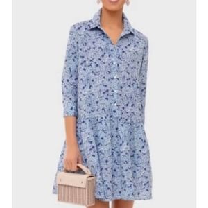 Tuckernuck blue Hydrangea Hayes Shirt Dress